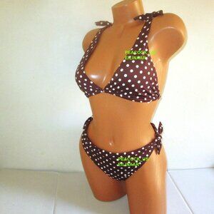 Dippin Daisys bikini set Triangle Top Cheeky Bottom Polka Sz XL fits 38C 38D